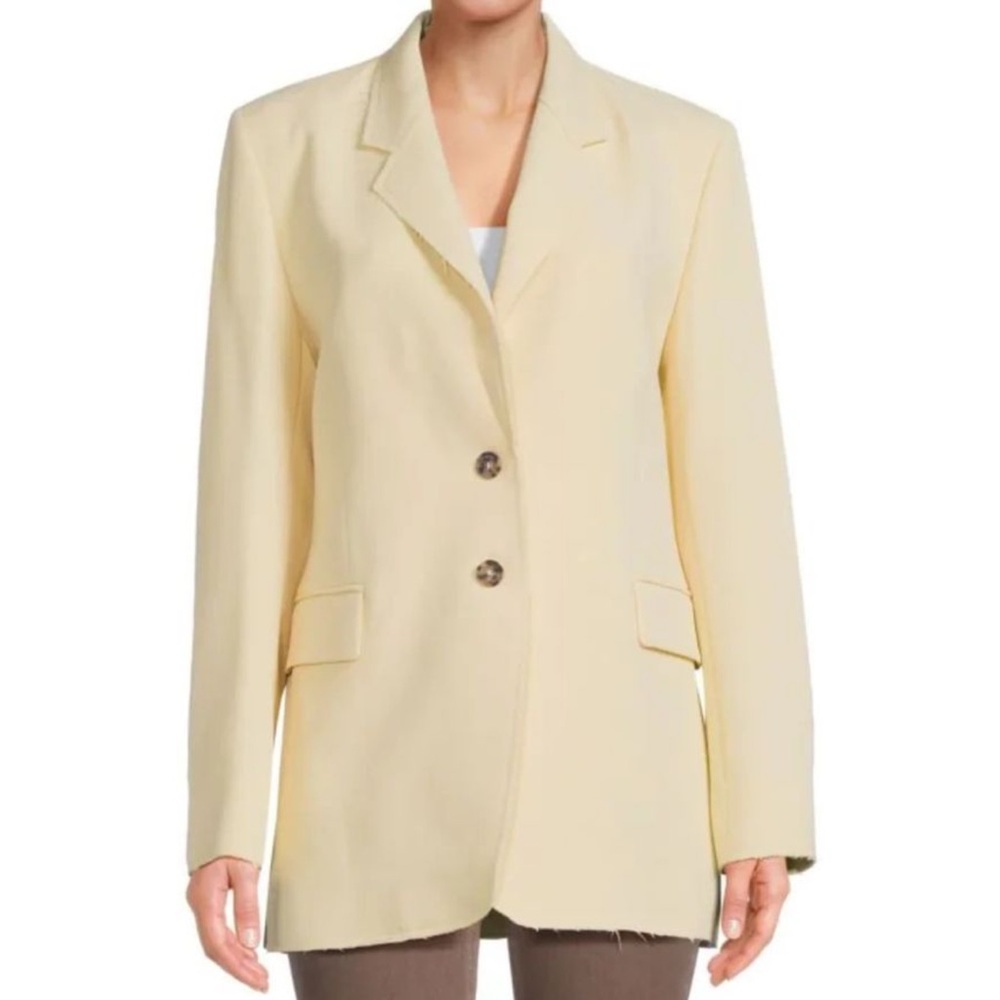 Frame Oversized Raw Edge Blazer Womens Butter Size S MSRP $648